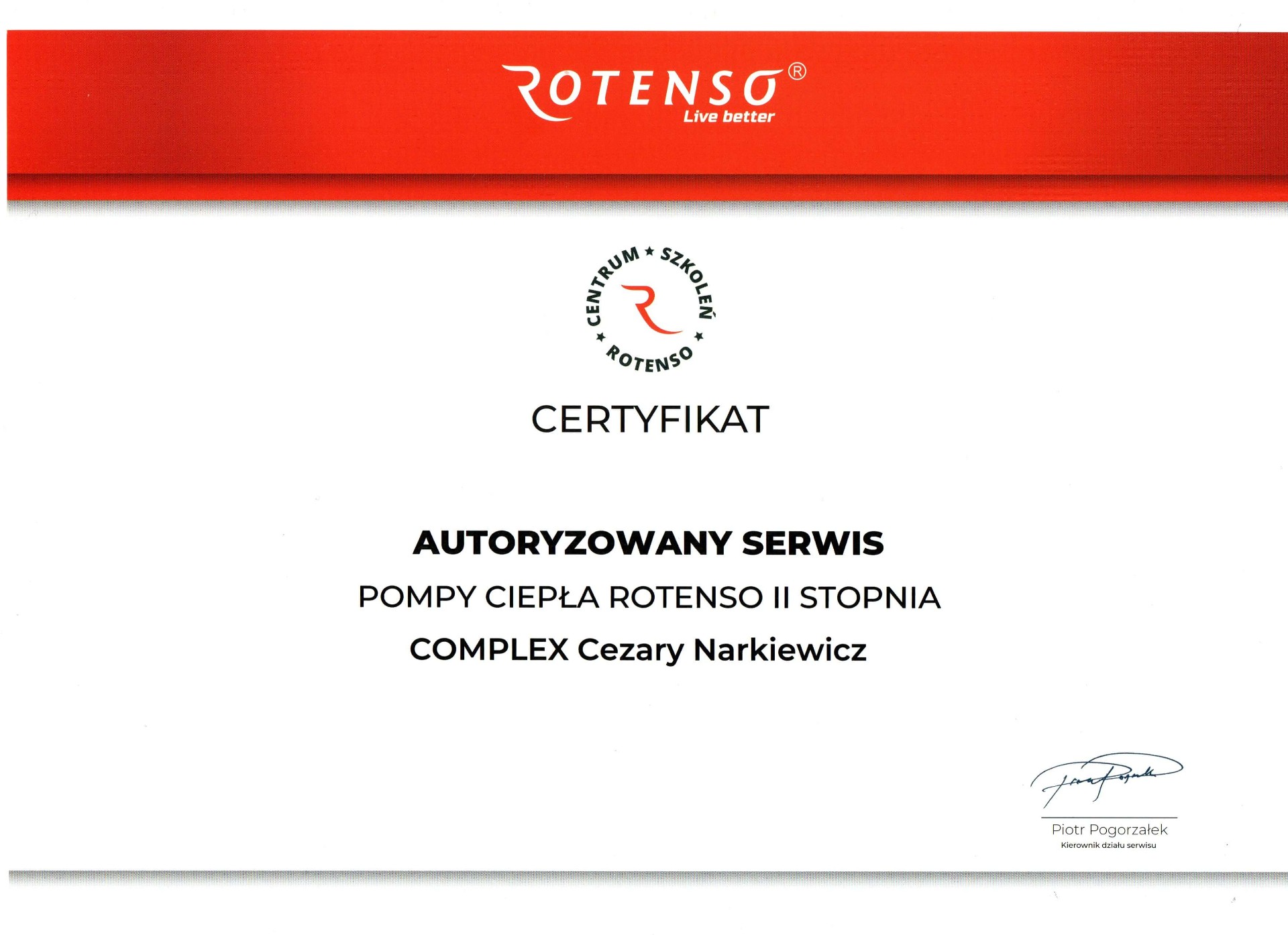 Autoryzowany Serwis pomp ciepła Rotenso II stopnia